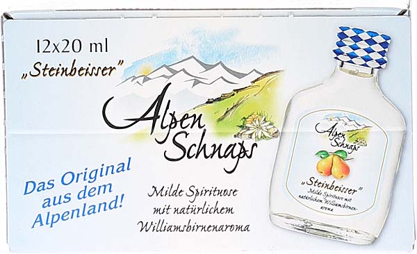 Steinbeisser Alpenschnaps Williamsbirne 12 x 0,02 Liter 35 %